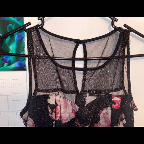 Trixxi flower dress | small | sparkly | pink/ black - Picture 3 of 3